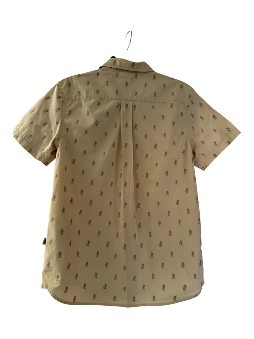 The North Face Men's Short-Sleeve Button-Up Shirt - Beige with Print Size:M
